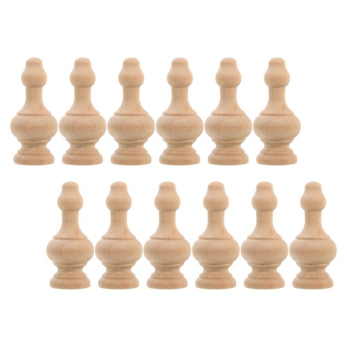 12pcs wooden fence - post, caps