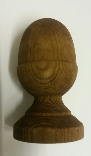 Treated brown wooden acorn - ,