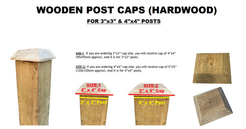 Wooden fence post - post, caps