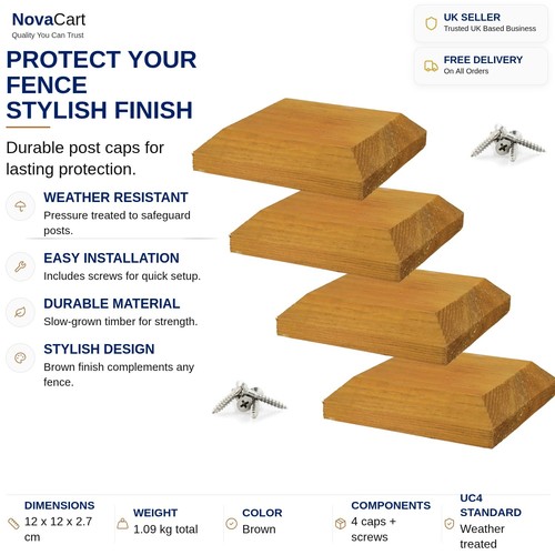 Fence toppers 4x4 brown - fence,