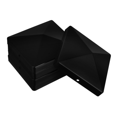 Plastic fence post caps - fence, black