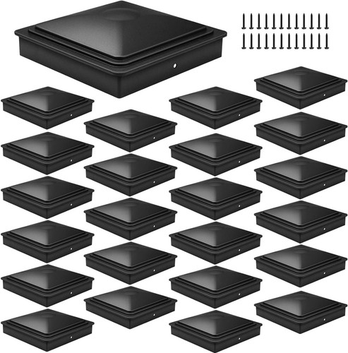 Pack fence post caps black - 24,