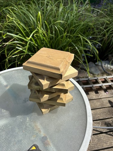 Wooden fence post caps - 6,